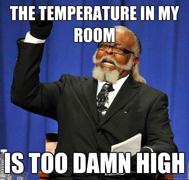 the temperature in my room Is too damn high  Jimmy McMillan