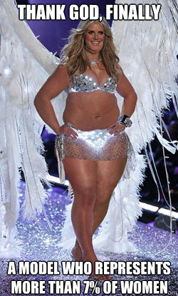 Thank god, finally a model who represents more than 7% of women  Typical American Woman
