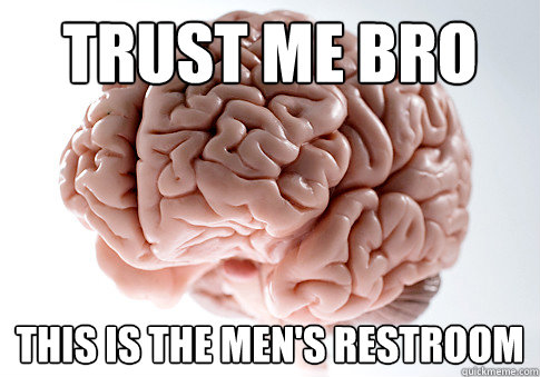trust me bro this is the men's restroom  Scumbag Brain