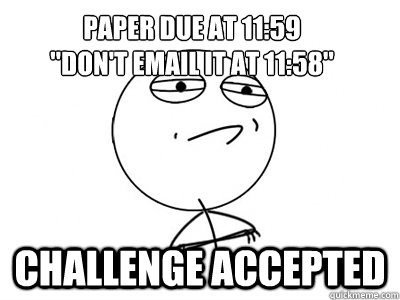 Paper due at 11:59
