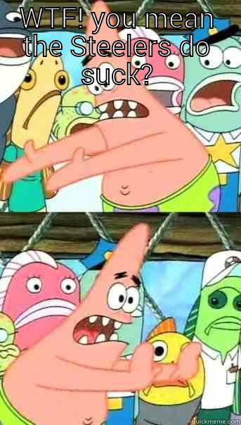 WTF! YOU MEAN THE STEELERS DO SUCK?  Push it somewhere else Patrick