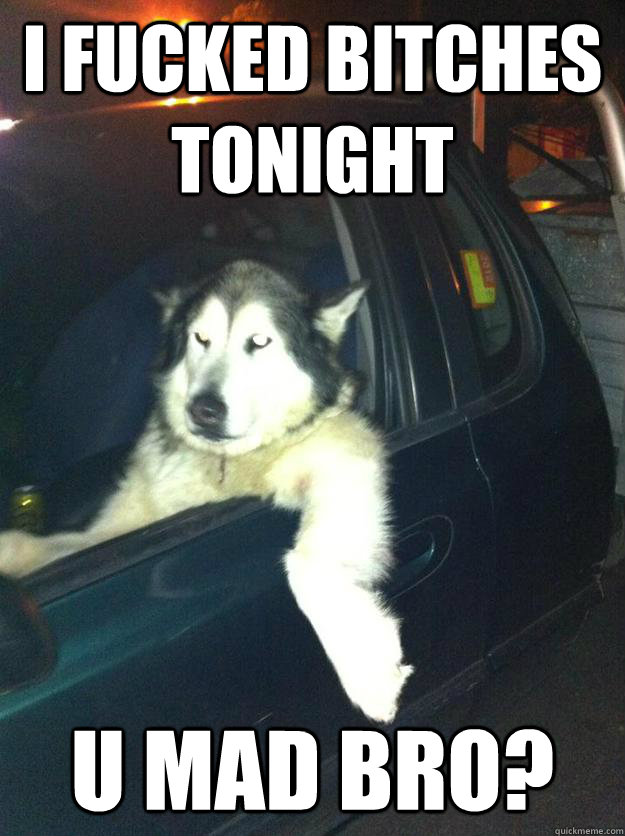I fucked bitches tonight U mad bro?  Mean Dog