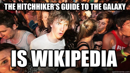 the hitchhiker's guide to the galaxy is wikipedia  Sudden Clarity Clarence