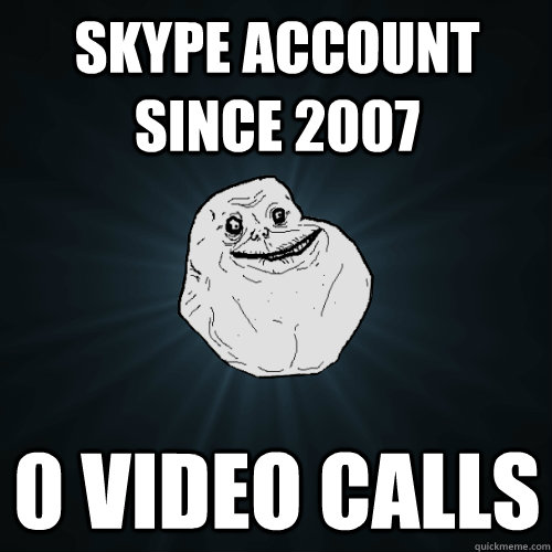 SKYPE ACCOUNT SINCE 2007 0 VIDEO CALLS - SKYPE ACCOUNT SINCE 2007 0 VIDEO CALLS  Forever Alone