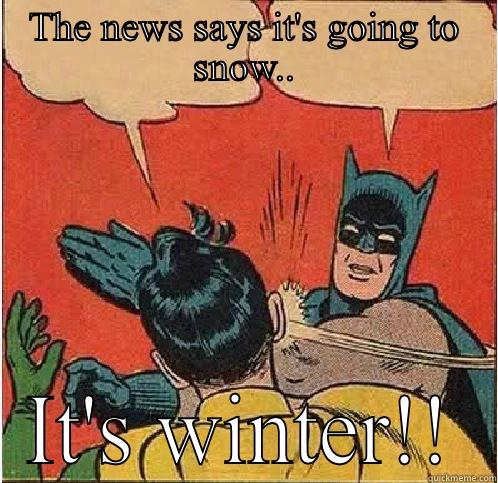 THE NEWS SAYS IT'S GOING TO SNOW.. IT'S WINTER!! Batman Slapping Robin