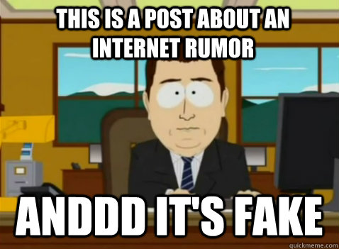 This is a post about an internet rumor anddd it's fake  South Park Banker