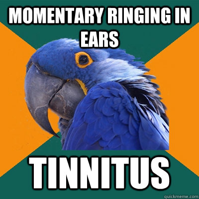 Momentary ringing in ears Tinnitus  Paranoid Parrot