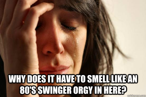  Why does it have to smell like an 80's swinger orgy in here?  First World Problems