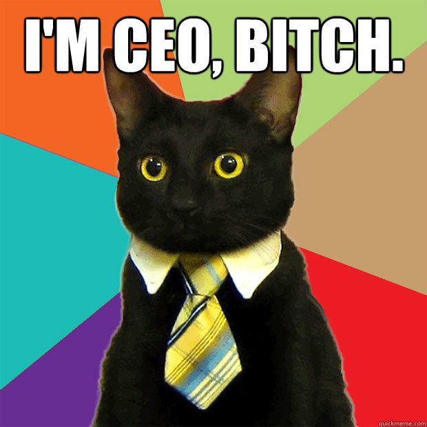 I'm CEO, bitch.  - I'm CEO, bitch.   Business Cat