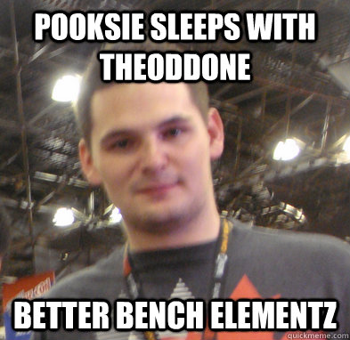 Pooksie sleeps with theOddone Better bench elementz - Pooksie sleeps with theOddone Better bench elementz  Misc