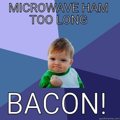 MICROWAVE HAM TOO LONG BACON! Success Kid