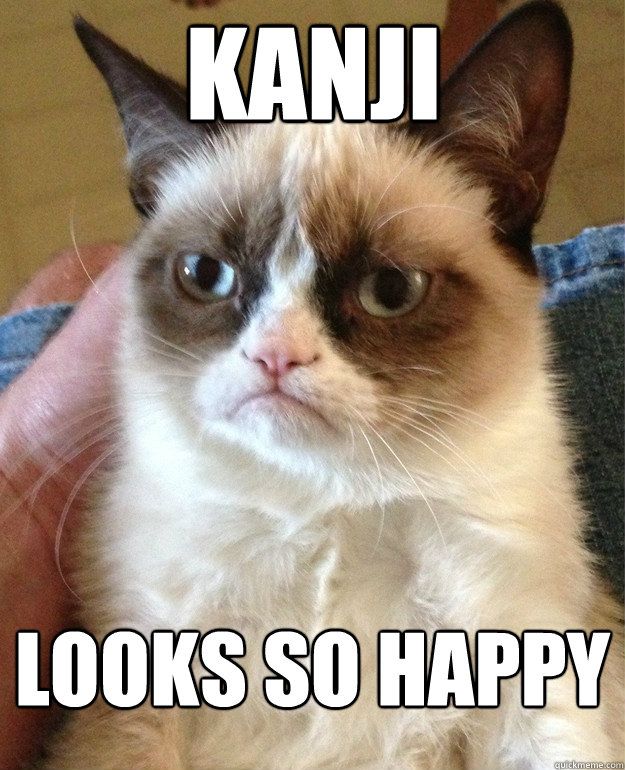Kanji looks so happy - Kanji looks so happy  Grumpy Cat