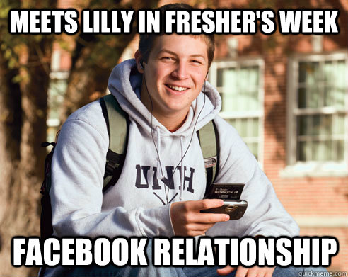 Meets Lilly in fresher's week facebook relationship  College Freshman