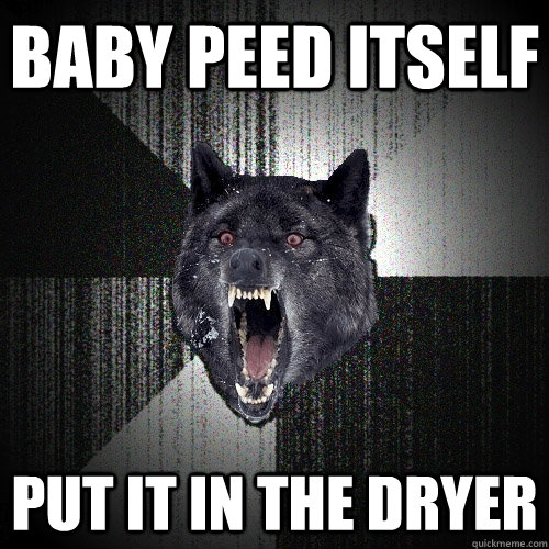 Baby peed itself put it in the dryer  Insanity Wolf