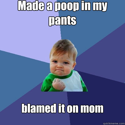Made a poop in my pants blamed it on mom  Success Kid