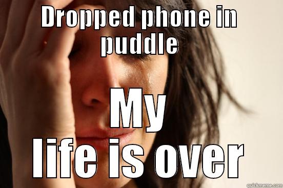 DROPPED PHONE IN PUDDLE MY LIFE IS OVER First World Problems