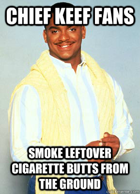 Chief Keef Fans Smoke Leftover Cigarette Butts from the ground  carlton banks