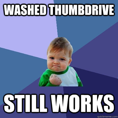 Washed Thumbdrive Still Works  Success Kid