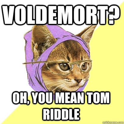 Voldemort? Oh, you mean tom riddle  Hipster Kitty