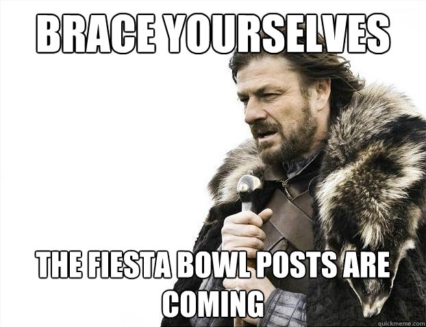 Brace yourselves The fiesta bowl posts are coming - Brace yourselves The fiesta bowl posts are coming  Brace Yourselves - Borimir