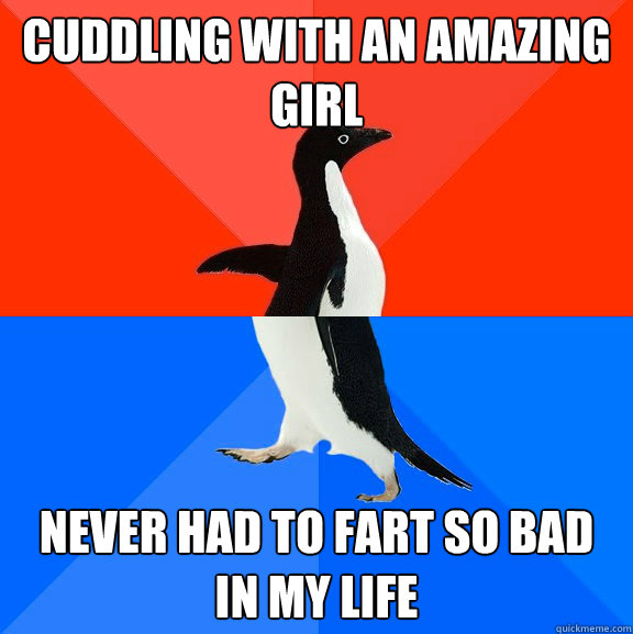 Cuddling with an amazing girl Never had to fart so bad in my life - Cuddling with an amazing girl Never had to fart so bad in my life  Socially Awesome Awkward Penguin