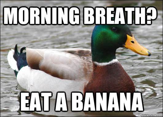 Morning breath? Eat a banana  Actual Advice Mallard
