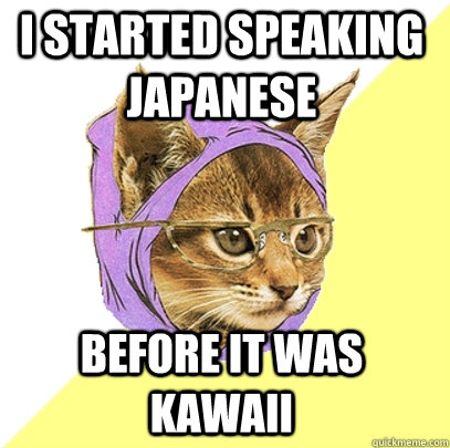 i started speaking japanese before it was kawaii  Hipster Kitty