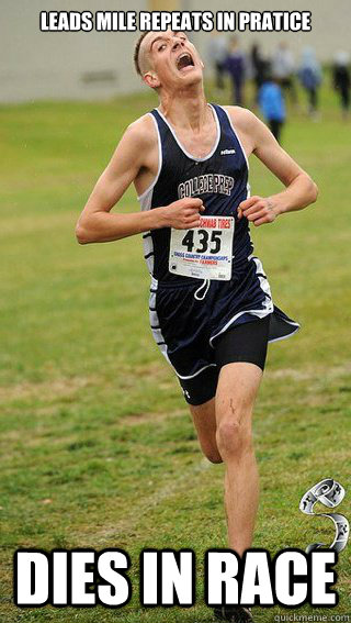 leads mile repeats in pratice DIES IN RACE  Freshman Cross Country Runner