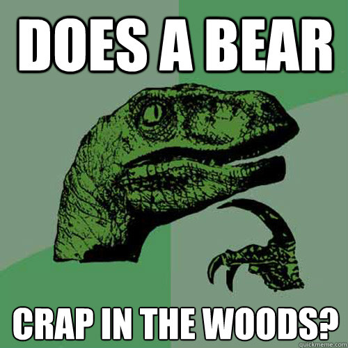 Does a bear Crap in the woods?  Philosoraptor