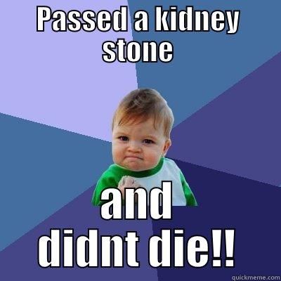 PASSED A KIDNEY STONE AND DIDNT DIE!! Success Kid