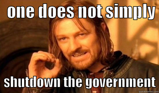   ONE DOES NOT SIMPLY    SHUTDOWN THE GOVERNMENT Boromir