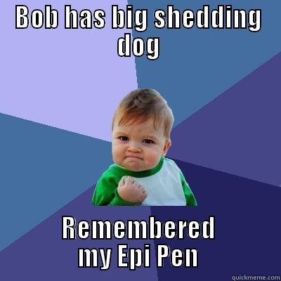 BOB HAS BIG SHEDDING DOG REMEMBERED MY EPI PEN Success Kid
