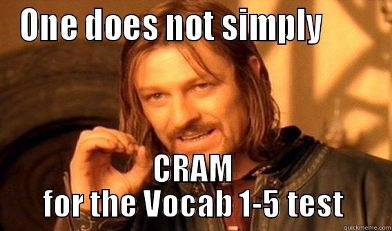 ONE DOES NOT SIMPLY        CRAM FOR THE VOCAB 1-5 TEST One Does Not Simply