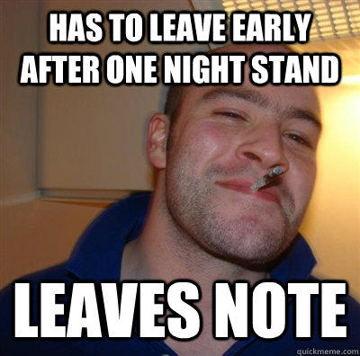 has to leave early after one night stand leaves note  