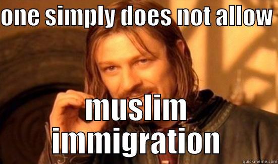 ONE SIMPLY DOES NOT ALLOW  MUSLIM IMMIGRATION Boromir