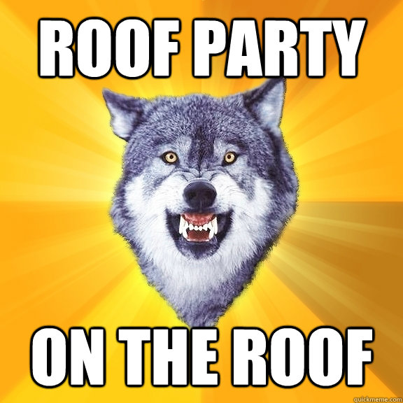 roof party on the roof  Courage Wolf