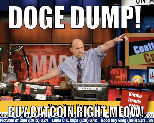 BTC TREND - DOGE DUMP! BUY CATCOIN RIGHT MEOW! Mad Karma with Jim Cramer