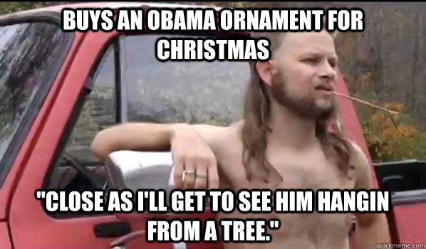 BUYS AN OBAMA ORNAMENT FOR CHRISTMAS 