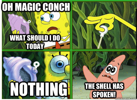 Oh Magic Conch NOTHING The SHELL HAS SPOKEN! What should i do today - Oh Magic Conch NOTHING The SHELL HAS SPOKEN! What should i do today  Magic Conch Shell