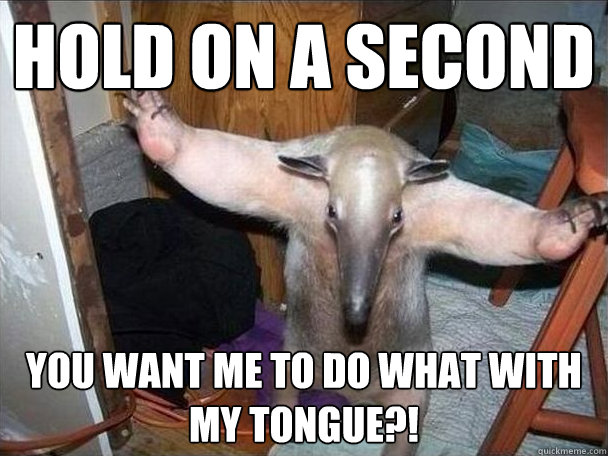 Hold on a second you want me to do what with my tongue?!  I got this