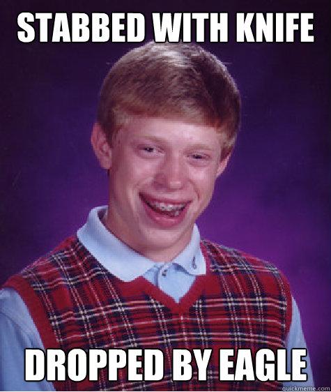 STABBED WITH KNIFE DROPPED BY EAGLE - STABBED WITH KNIFE DROPPED BY EAGLE  Bad Luck Brian