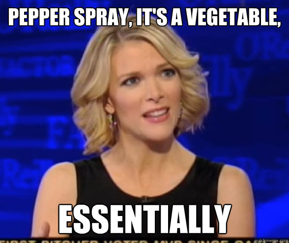 Pepper Spray, It's a vegetable, essentially - Pepper Spray, It's a vegetable, essentially  Megyn Kelly, Essentially