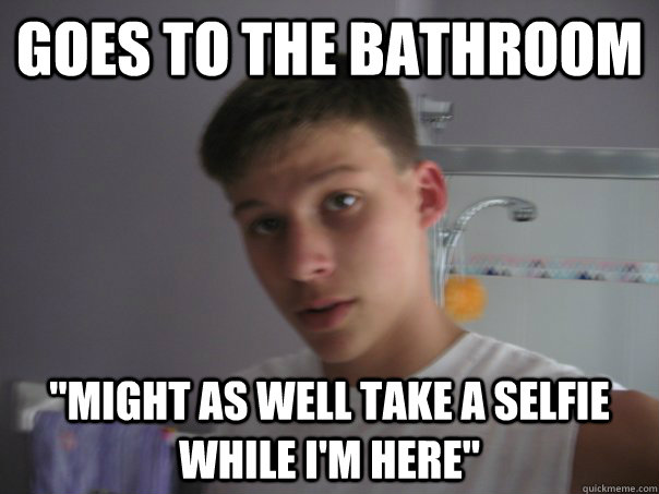 Goes to the bathroom 
