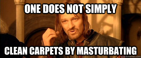 One does not simply clean carpets by masturbating  One Does Not Simply