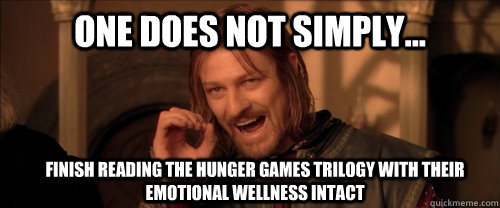 One does not simply... finish reading the hunger games trilogy with their emotional wellness intact  Mordor