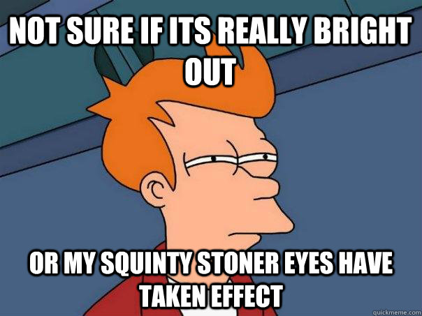 Not sure if its really bright out Or my squinty stoner eyes have taken effect - Not sure if its really bright out Or my squinty stoner eyes have taken effect  Futurama Fry