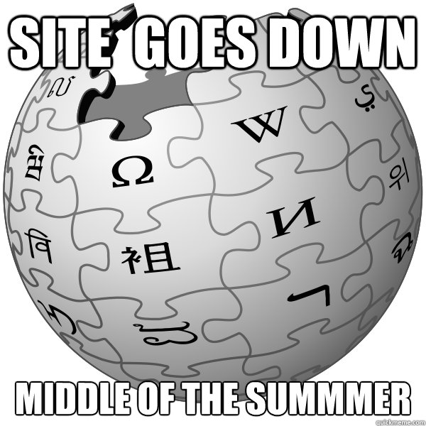 Site  goes down middle of the summmer - Site  goes down middle of the summmer  WIKIPEDIA