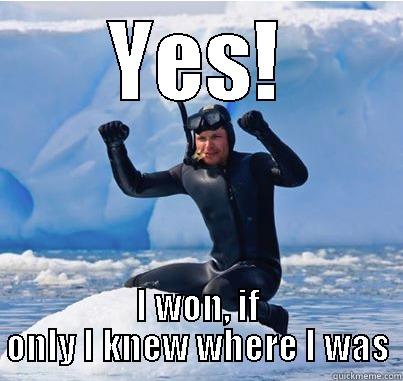 YES! I WON, IF ONLY I KNEW WHERE I WAS Misc