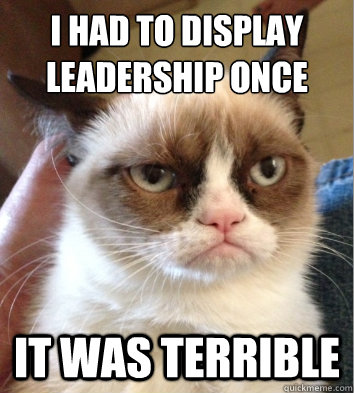 i had to display leadership once it was terrible  