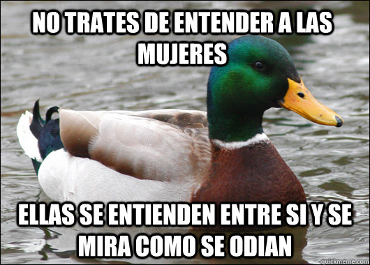 No trates de entender a las mujeres Ellas se entienden entre si y se mira como se odian  Actual Advice Mallard